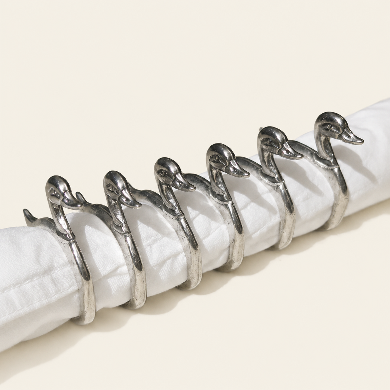 Set 6 ronds de serviette canards