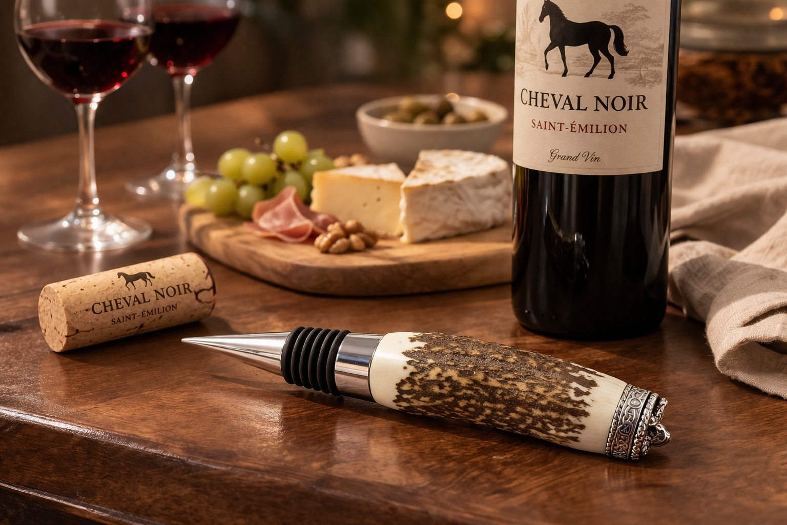 Bouchon de vin en bois de cerf