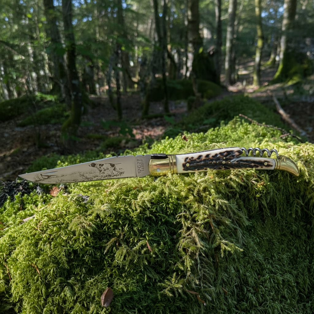 Couteau de chasse manche bois de cerf