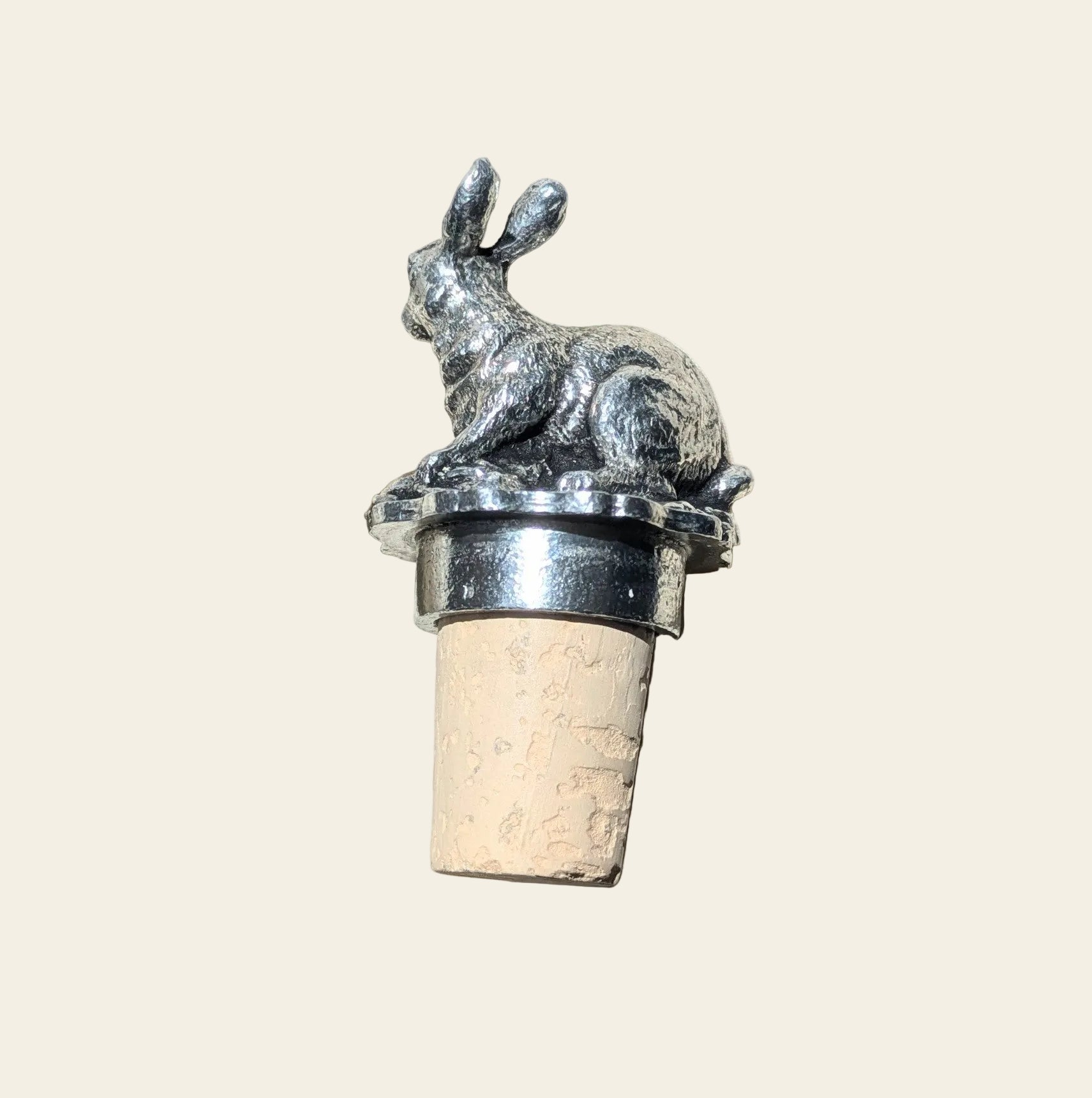 bouchon de bouteille lapin en étain fabriqué en France