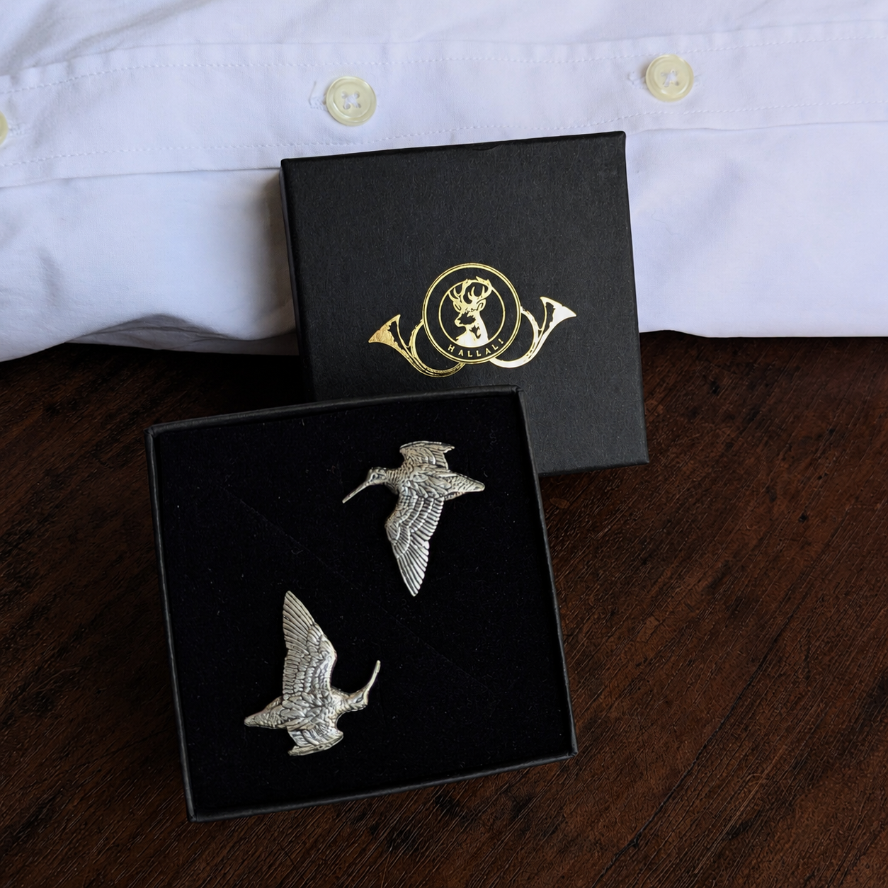 bouton de manchette cadeau pour chasseur Hallali