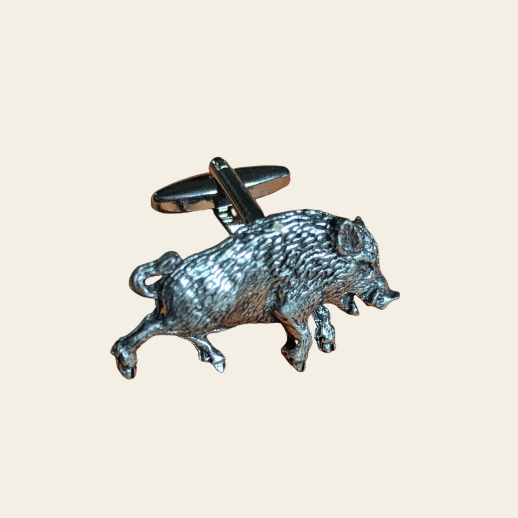 Bouton de manchette sanglier, cadeau pour chasseur